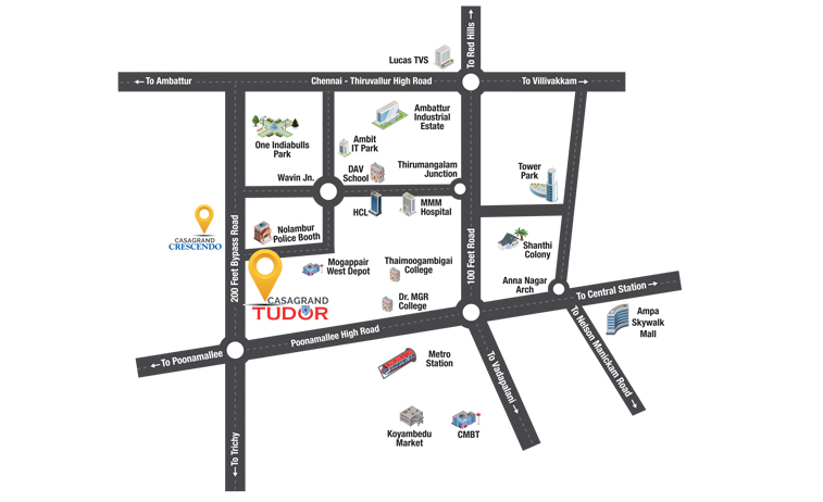 Casagrand Tudor Location Map