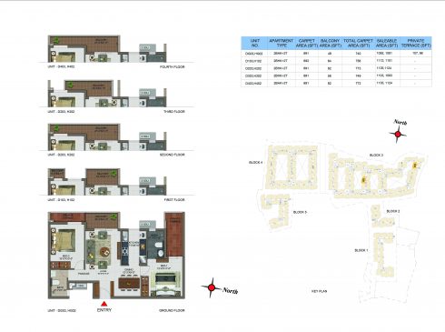 Casagrand Utopia 2 BHK Floor Plan (Unit No DG03 to H402)