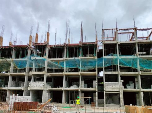 Casagrand Aquene Apartments – site progress photo of residential tower