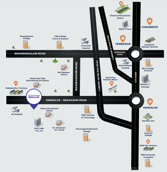 Casagrand Primrose Location Map