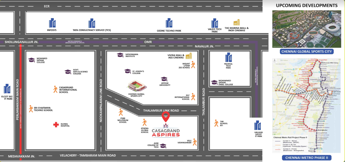 Casagrand Aspires Location Map