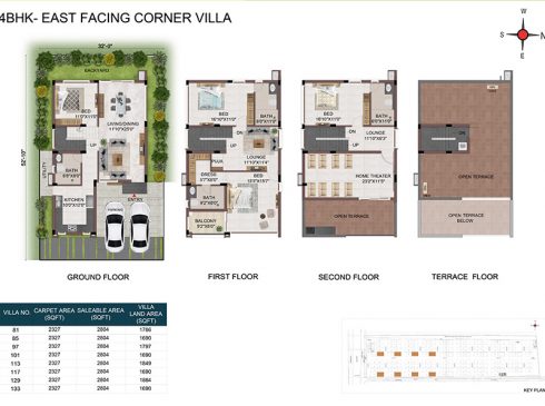Casagrand Hanford 4 BHK East Facing Corner Villa Area