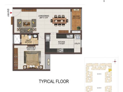 Casagrand Majestica - 1 bhk Typical Floor Plan