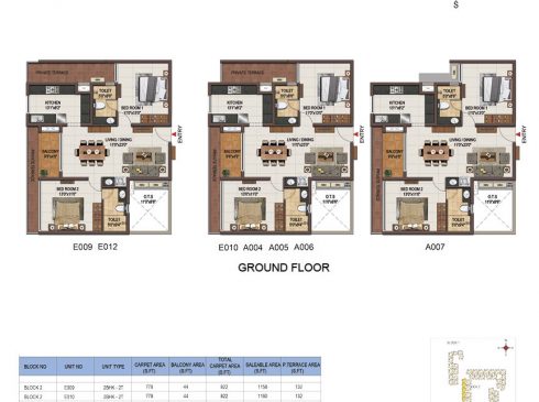 Casagrand Majestica - 2 bhk Ground Floor Plan