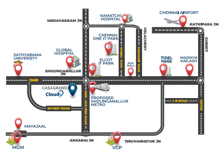 Casagrand Cloud9 Location Map