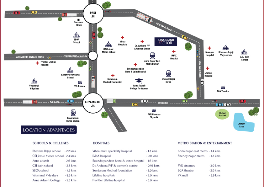 Casagrand Dior Location Map