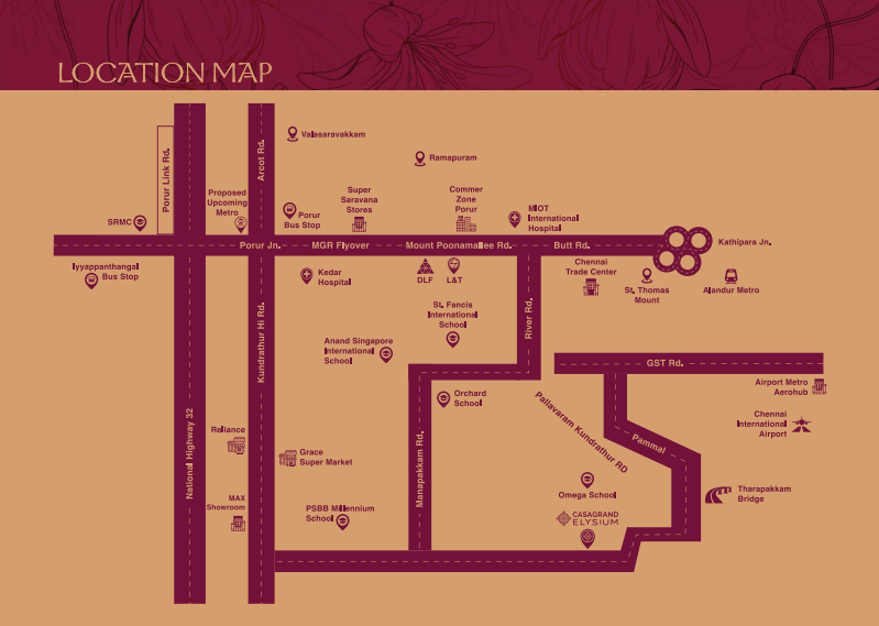Casagrand Elysium Location Map