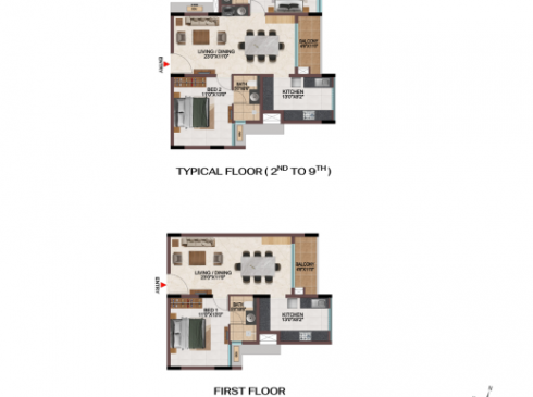 Casagrand Hola Chennai Tower F 1 & 2 Bhk Unit Plan