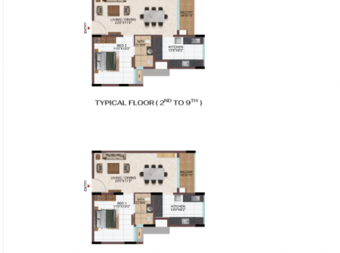Casagrand Hola Chennai Tower G 1 & 2Bhk Unit Plan