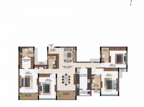 Casagrand Hola Chennai 4bhk Villa Plan