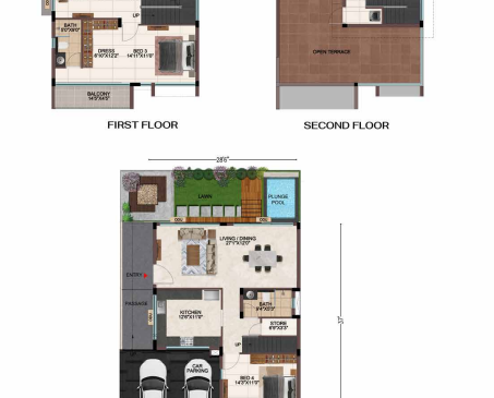 Casagrand Hola Chennai Tpwer B - 4 Bhk North Facing Floor Villa Plan