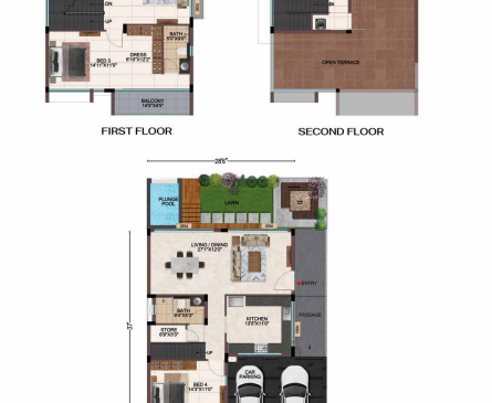 Casa Hola Chennai Tower A - North Facing Villa Unit Plan