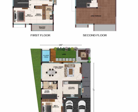Casagrand Hola Chennai Villa Unit Plan - Tower A - North Facing