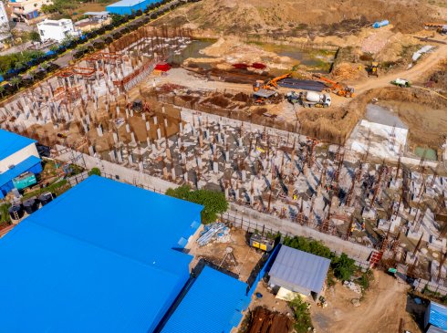 Casagrand Frenchtown building construction progress at residential site