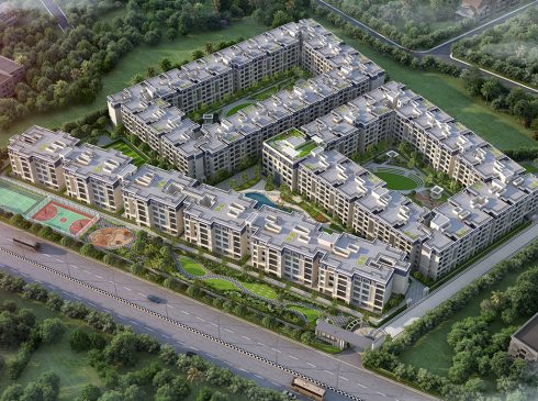 Aerial Day view of Casagrand Frenchtown residential building