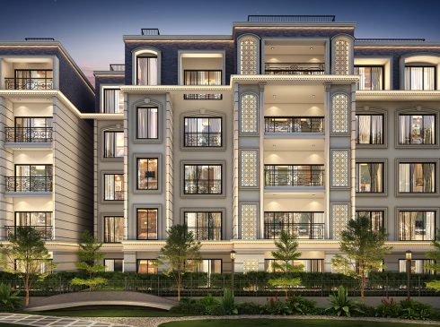 Front Night View of Casagrand Frenchtown Apartments in Kovilancheri