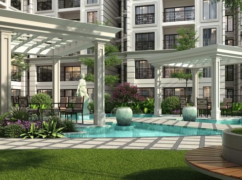 Casagrand Frenchtown outdoor seating area