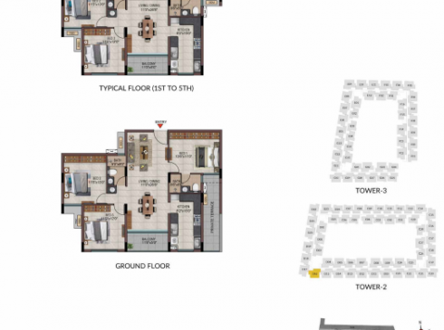 Casagrand Frenchtown - 3 bhk Unit No. D-G16, D-116 - 516 Tower 2 Ground Floor Plan