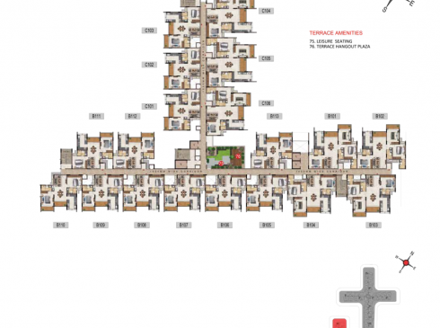 Casagrand Vivacity Tower 1 First Floor Plan with Terrace Amenities