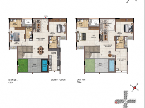 Casagrand Vivacity Penthouse Plan for 8th and 9th Floor Unit B804