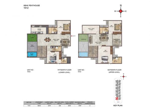 Casagrand Casablanca 5BHK Floor Villa Plan for Unit 1512