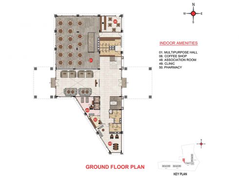 Casagrand Casablanca Club House Ground Floor Plan with Indoor Amenities