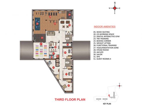 Casagrand Casablanca Club House Third Floor Plan with Indoor Amenities