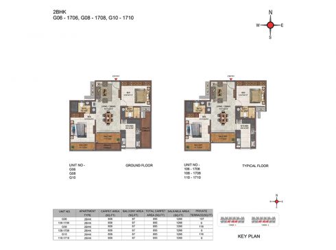 Casagrand Casablanca Unit G - 2BHK Ground Floor Plan