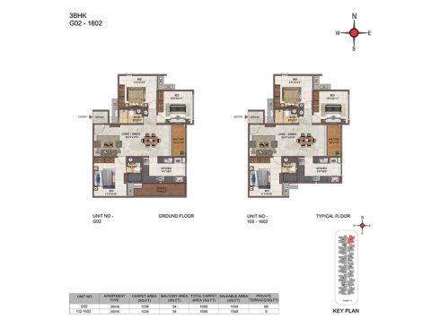 Casagrand Casablanca Unit G02-1602 - 3BHK Ground Floor