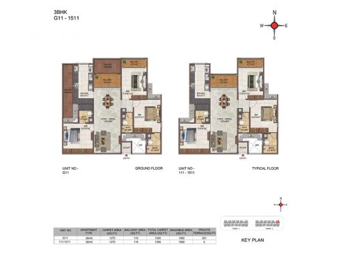 Casagrand Casablanca Unit G11-1511 - 3BHK Ground Floor